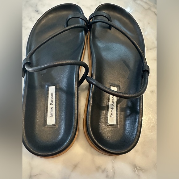 Emme Parsons Minimal Leather Sandals – Black, Size 38 - Picture 4 of 7